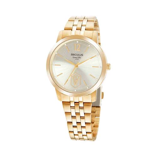 Kit Relógio Feminino Profissões Veterinária Dourado