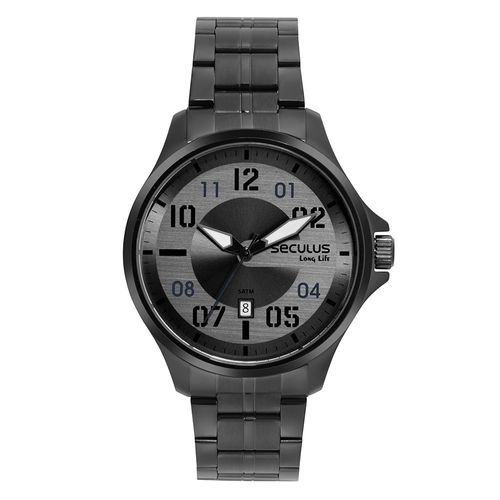 Relógio Masculino Casual Aço Preto