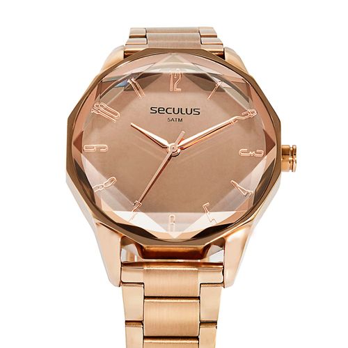 Relógio Feminino Causal Espelhado Rosé