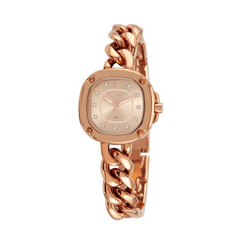 Relógio Feminino Quadrado Corrente Rose