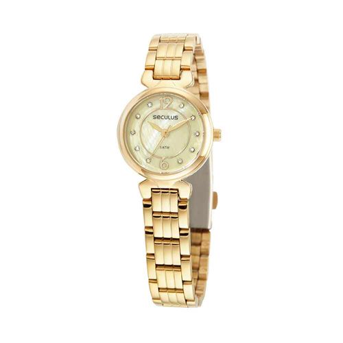 Relógio Feminino Madrepérola Dourado