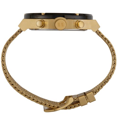 Relógio Masculino Cronógrafo Malha de Aço Dourado