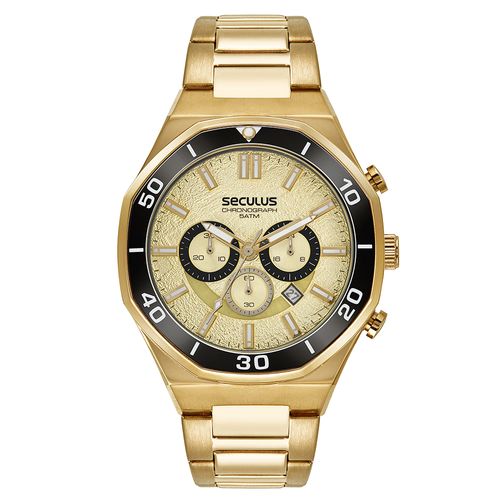 Relógio Masculino Aço Troca Caixa Dourado