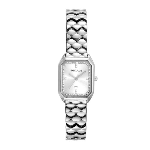 Relógio Feminino Serpens Cristais Prata