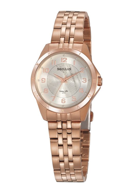 Kit Relógio Feminino Aço Rosé Com Pulseira Berloques