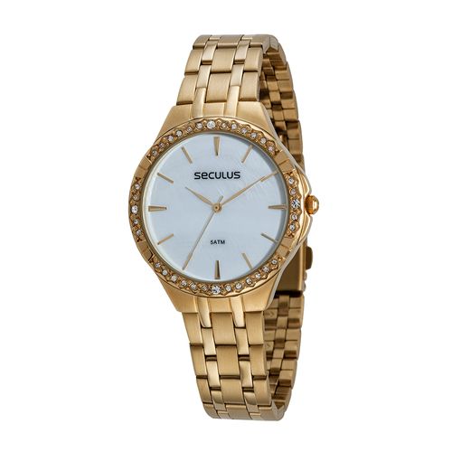 Kit Relógio Feminino Dourado Com Semijoias