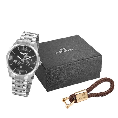 Kit Masculino Country Prata com Chaveiro