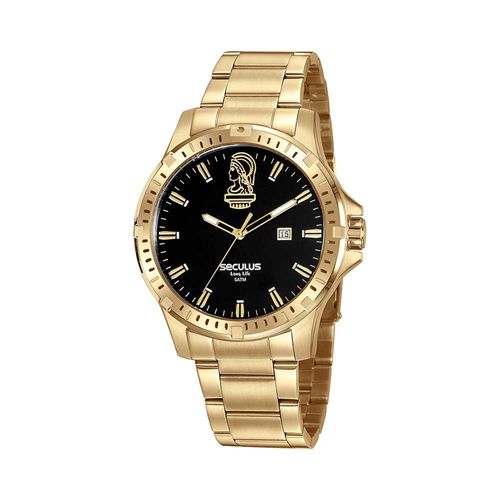 Kit Relógio Masculino Profissões Engenharia Dourado