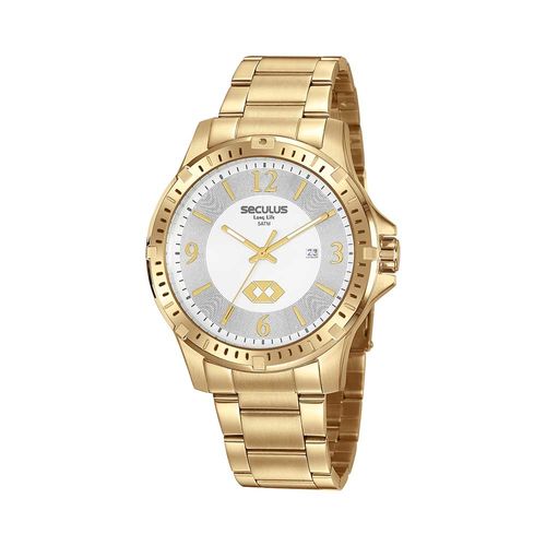 Kit Relógio Masculino Profissões Administração Dourado