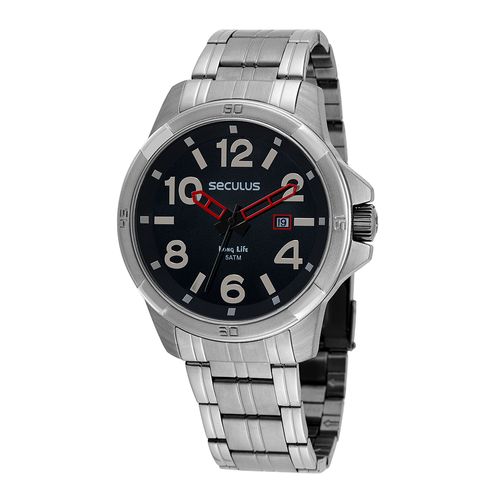 Kit Relógio Masculino Aço Prata com Carteira