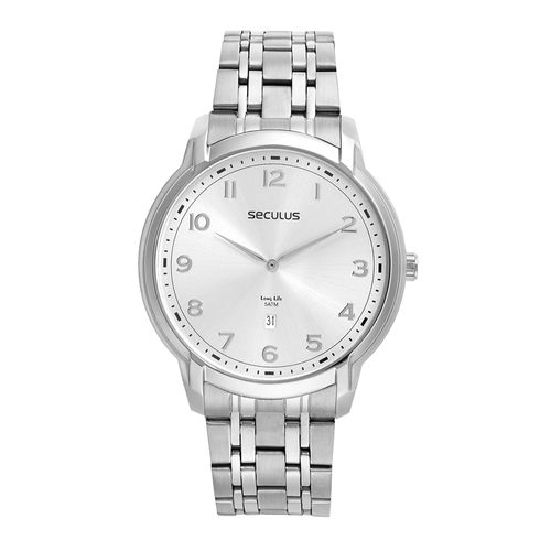 Kit Relógio Masculino Clássico Prata Com Caneta