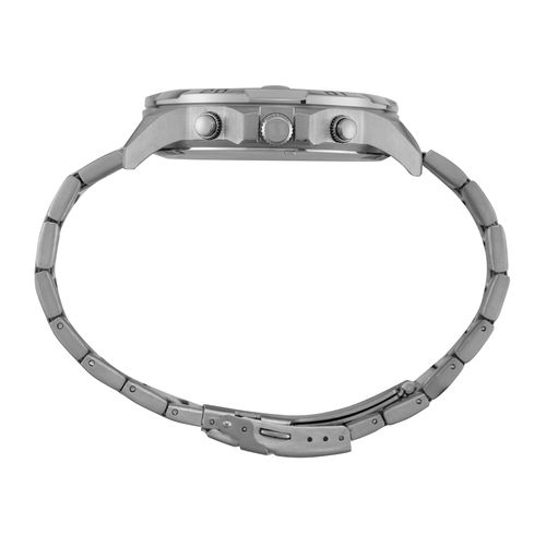 Relógio Masculino Cronógrafo Aro 3D Prata