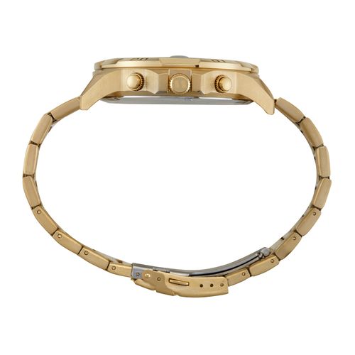Relógio Masculino Cronógrafo Aro 3D Dourado