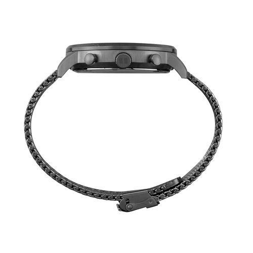 Relógio Masculino Cronógrafo Malha de Aço Cinza