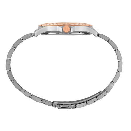 Relógio Feminino Casual Cristais Prata