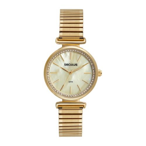 Relógio Feminino Bracelete Madrepérola Dourado
