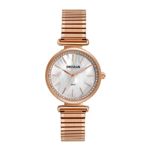 Relógio Feminino Bracelete Madrepérola Rosé