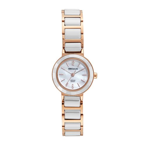 Relógio Feminino Cerâminca Madrepérola Rosé