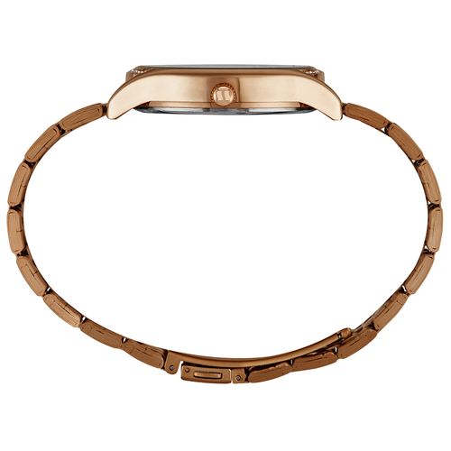 Relógio Feminino Cristais e Glitter Rosé