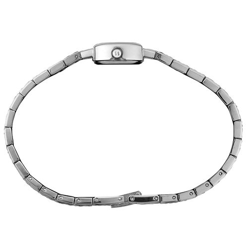 Relógio Feminino Oval Aço Clássico Prata