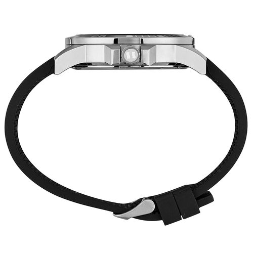 Relógio Masculino Calendário Pulseira Silicone Prata