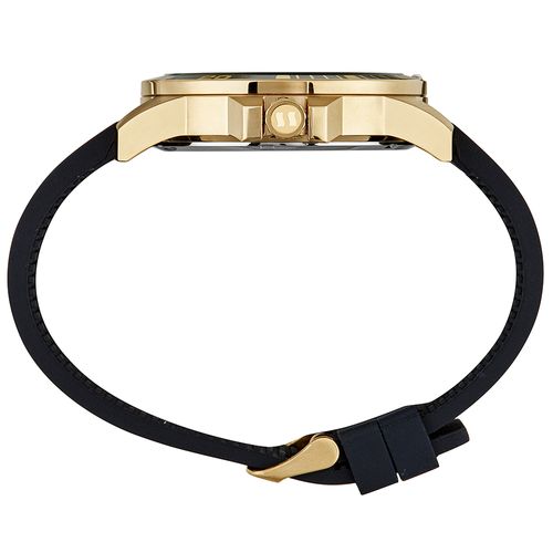Relógio Masculino Calendário Pulseira Silicone Dourado