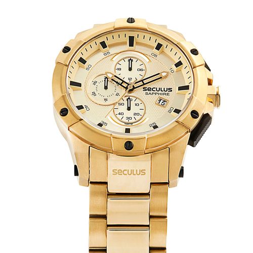 Relógio Masculino Cronógrafo Upper Dourado