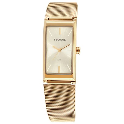 Kit Relógio Feminino Quadrado Dourado Com Pulseira Berloques