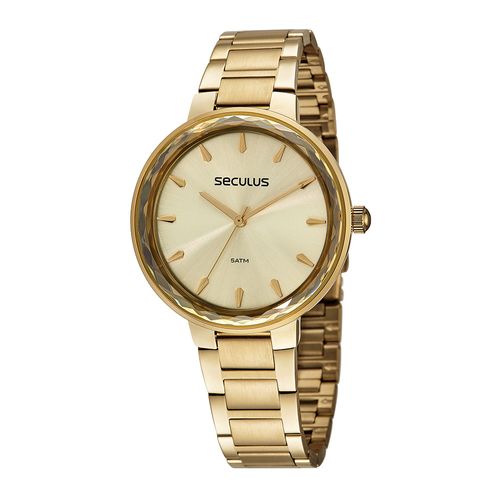 Kit Relógio Feminino Casual Dourado Com Semijoias