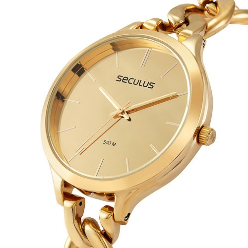Relógio Feminino Espelhado Dourado