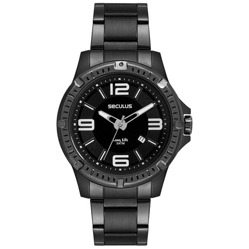 Relógio Masculino Casual Aço Preto