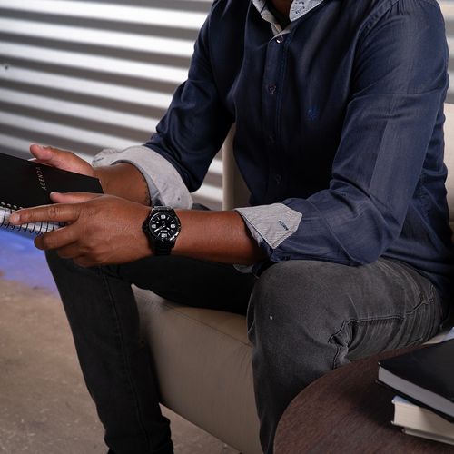 Relógio Masculino Casual Aço Preto