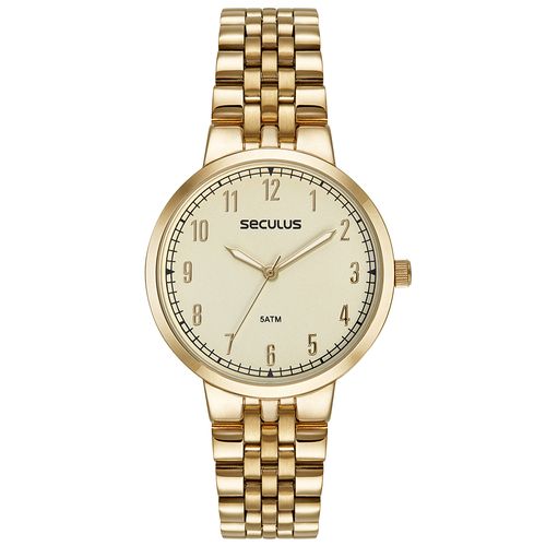 Relógio Feminino Cristais Dourado