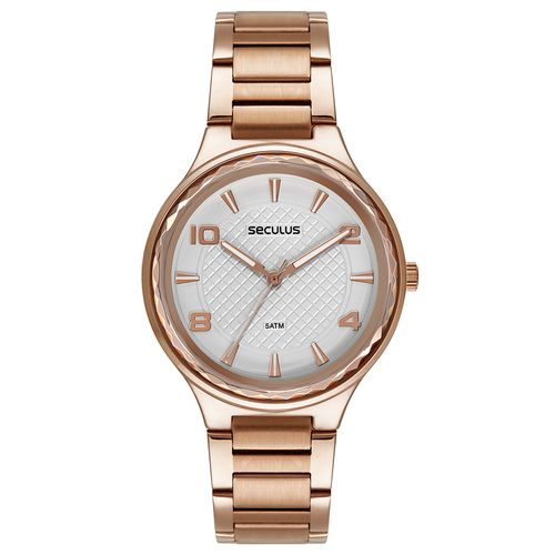 Relógio Feminino Vidro Facetado Rosé