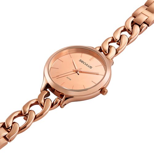 Relógio Feminino Minimalista Corrente Rosê