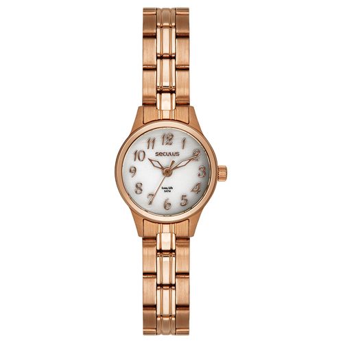 Relógio Feminino Aço Madrepérola Rosé