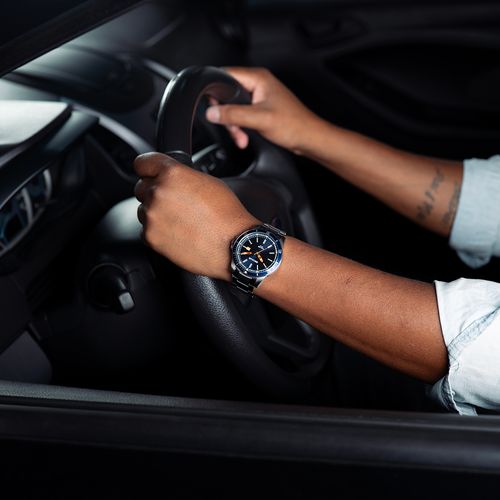 Relógio Masculino Navy Calendário Prata