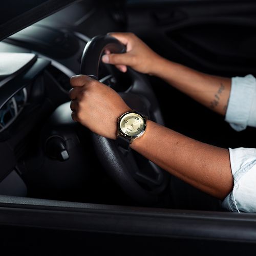Relógio Masculino Esportivo Robusto Silicone Dourado