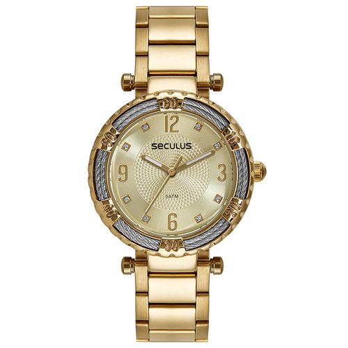 Relógio Feminino Cristais Dourado