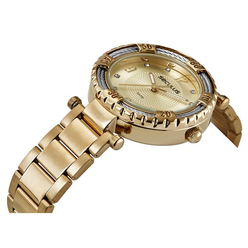 Relógio Feminino Cristais Dourado