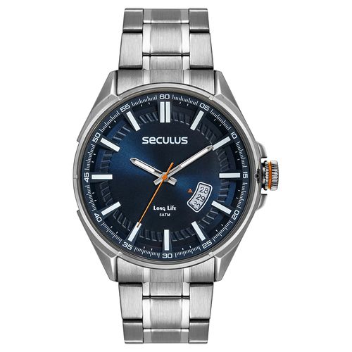 Relógio Masculino Marcações em 3D Prata