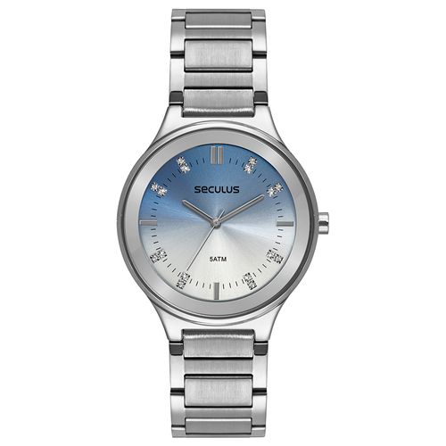 Relógio Feminino Visor Degradê Prata