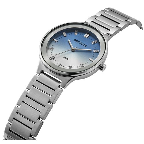 Relógio Feminino Visor Degradê Prata