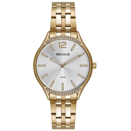 Relógio Feminino Cristais Dourado