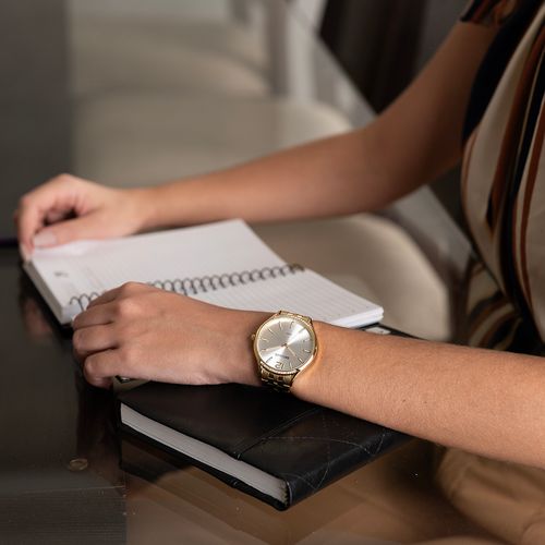 Relógio Feminino Cristais Dourado