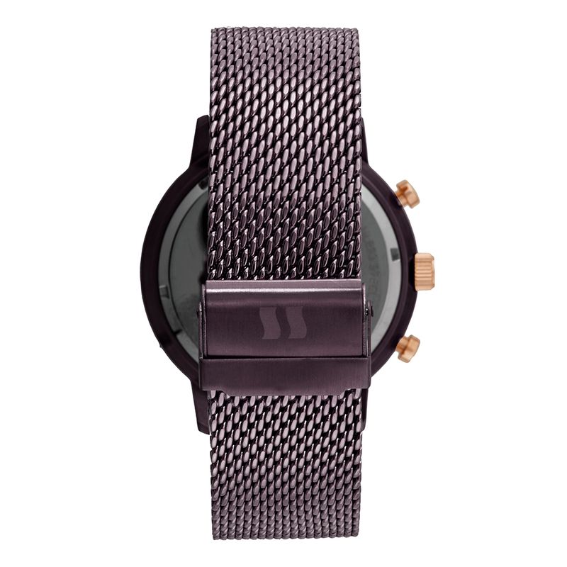 Relógio Masculino Cronógrafo Malha de Aço Marrom - Seculus