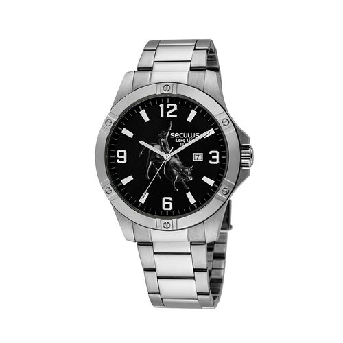 Kit Relógio Masculino Aço Prata Com Canivete