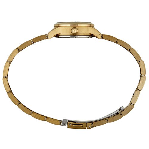 Relógio Feminino Aço Marcadores em Cristais Dourado