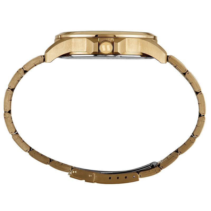 Relógio Masculino Aço Visor Texturizado Dourado - Seculus