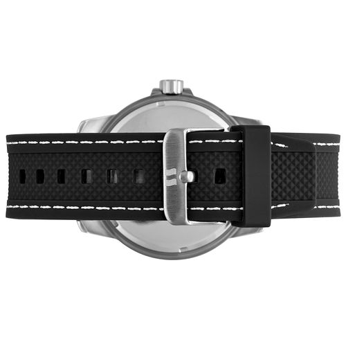 Relógio Masculino Silicone e Pespontos Prata